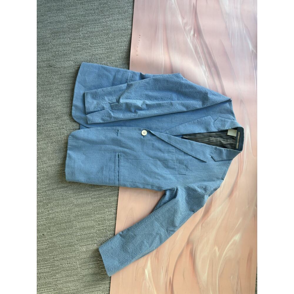 N. Hoolywood Blue loose fit blazer size M seersucker